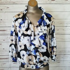 White house black market floral top
